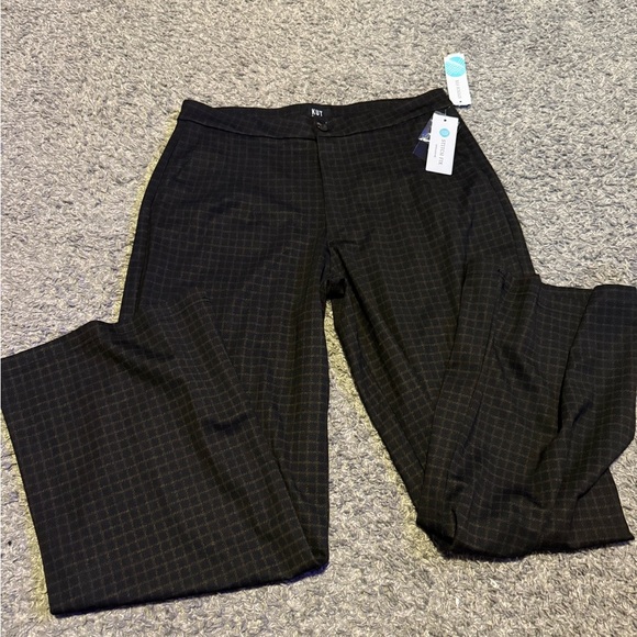 Kut from the Kloth Charcoal Checkered Dress Slacks Size 10 - Picture 1 of 5